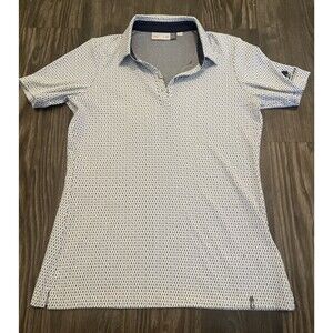 KJUS Polo Shirt Women’s Performance Golf Polo UPF 50 + Stretch Grey/White Medium